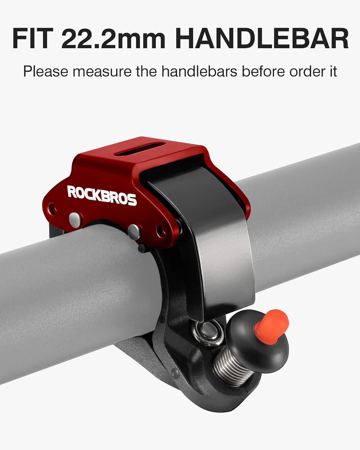 imageROCKBROS Bike Bells Hidden MTB Bells Bicycle Bells for 222mm Handlebars More Than 100dB Clear amp Long Sound Ringer Mountain Bike Scooter Youth BikeRedcolor2 Pack