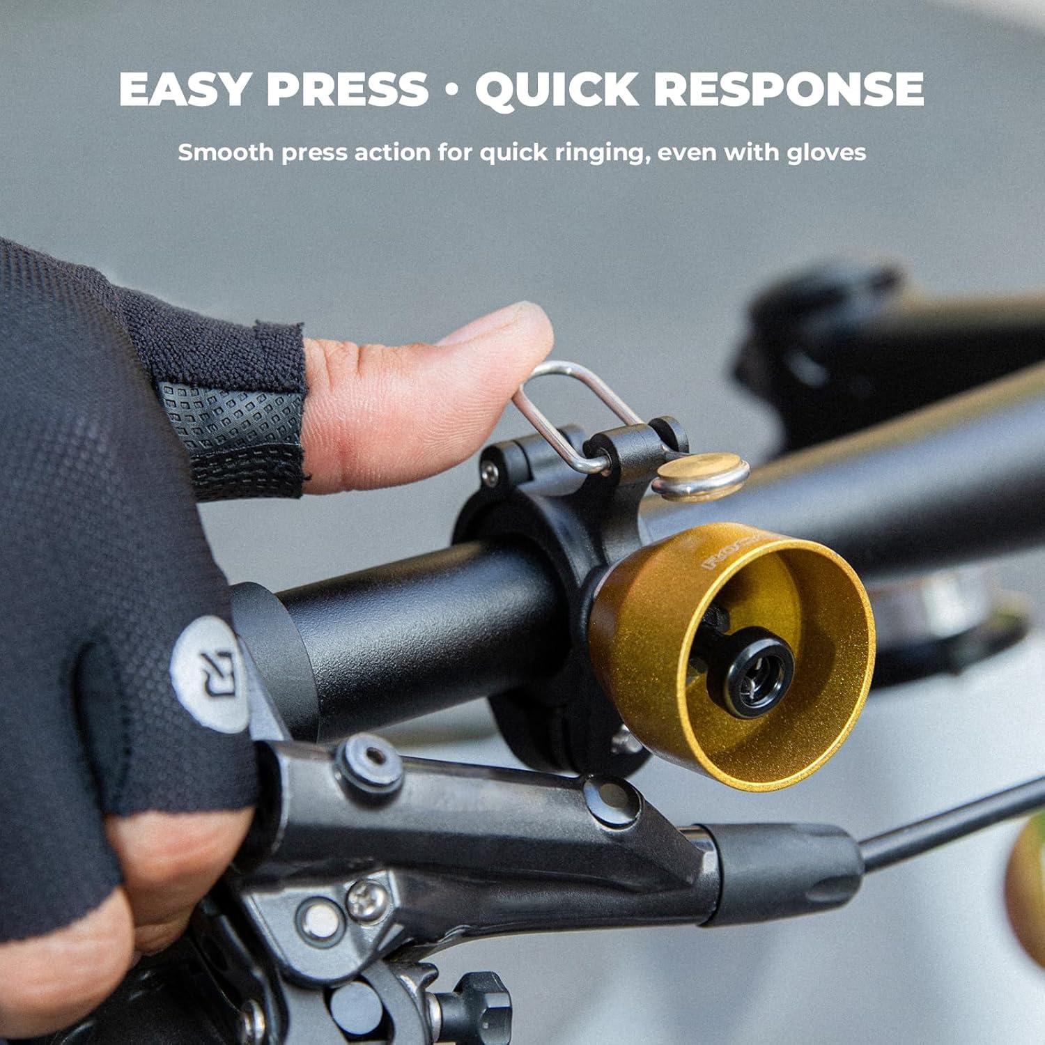 imageROCKBROS Classic Bike Bell Bicycle Bell for Road amp Mountain Bikes with Loud Sound and Fit for 087125in22318mm Bicycle Handlebars for Adults KidsBlack