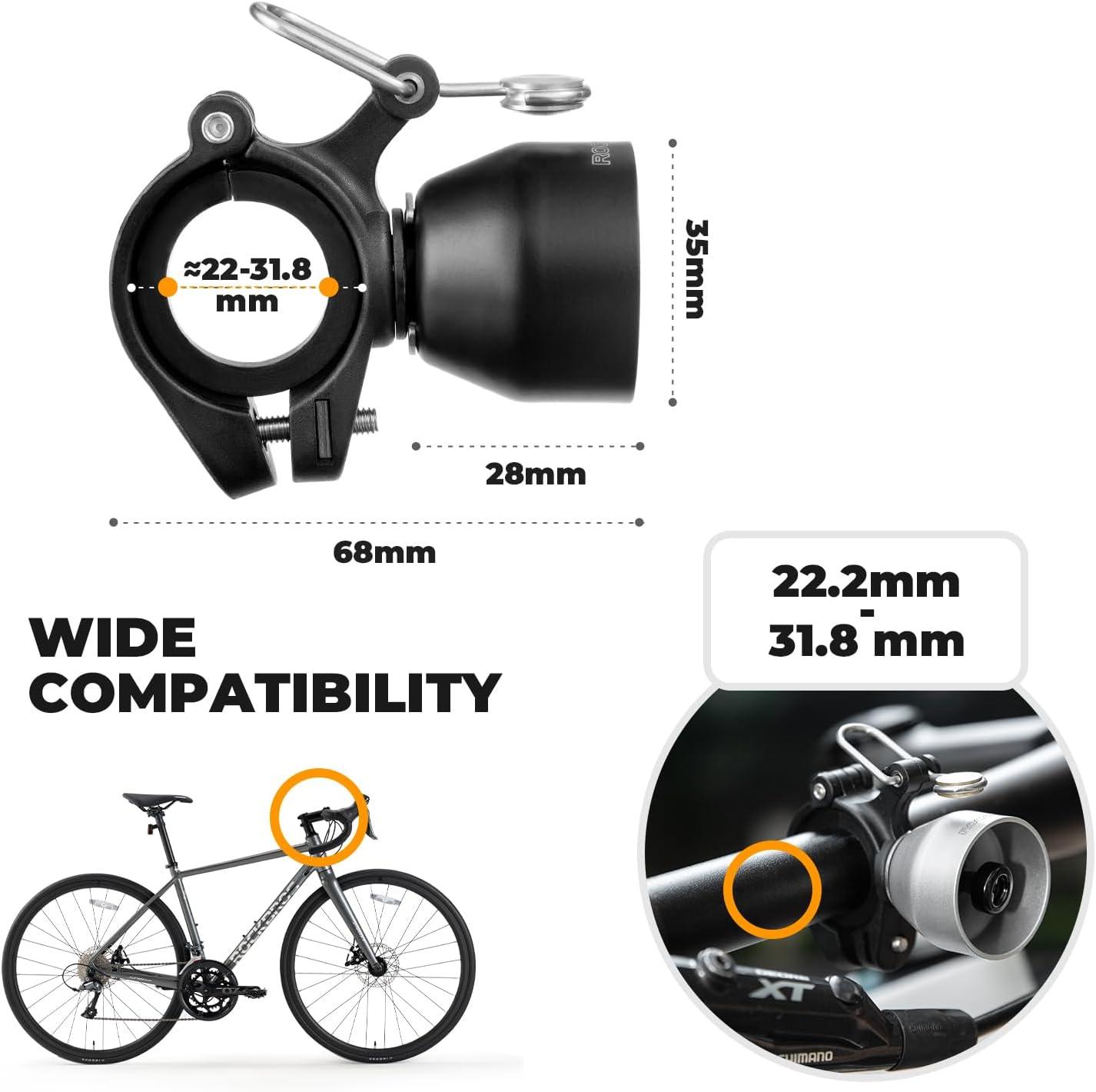imageROCKBROS Classic Bike Bell Bicycle Bell for Road amp Mountain Bikes with Loud Sound and Fit for 087125in22318mm Bicycle Handlebars for Adults KidsGold