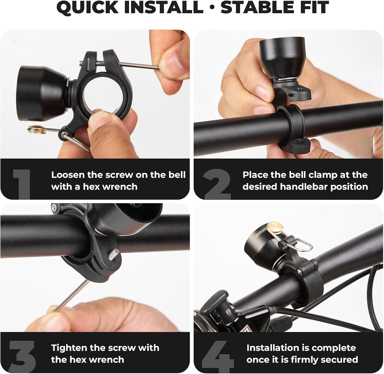 imageROCKBROS Classic Bike Bell Bicycle Bell for Road amp Mountain Bikes with Loud Sound and Fit for 087125in22318mm Bicycle Handlebars for Adults KidsSilver