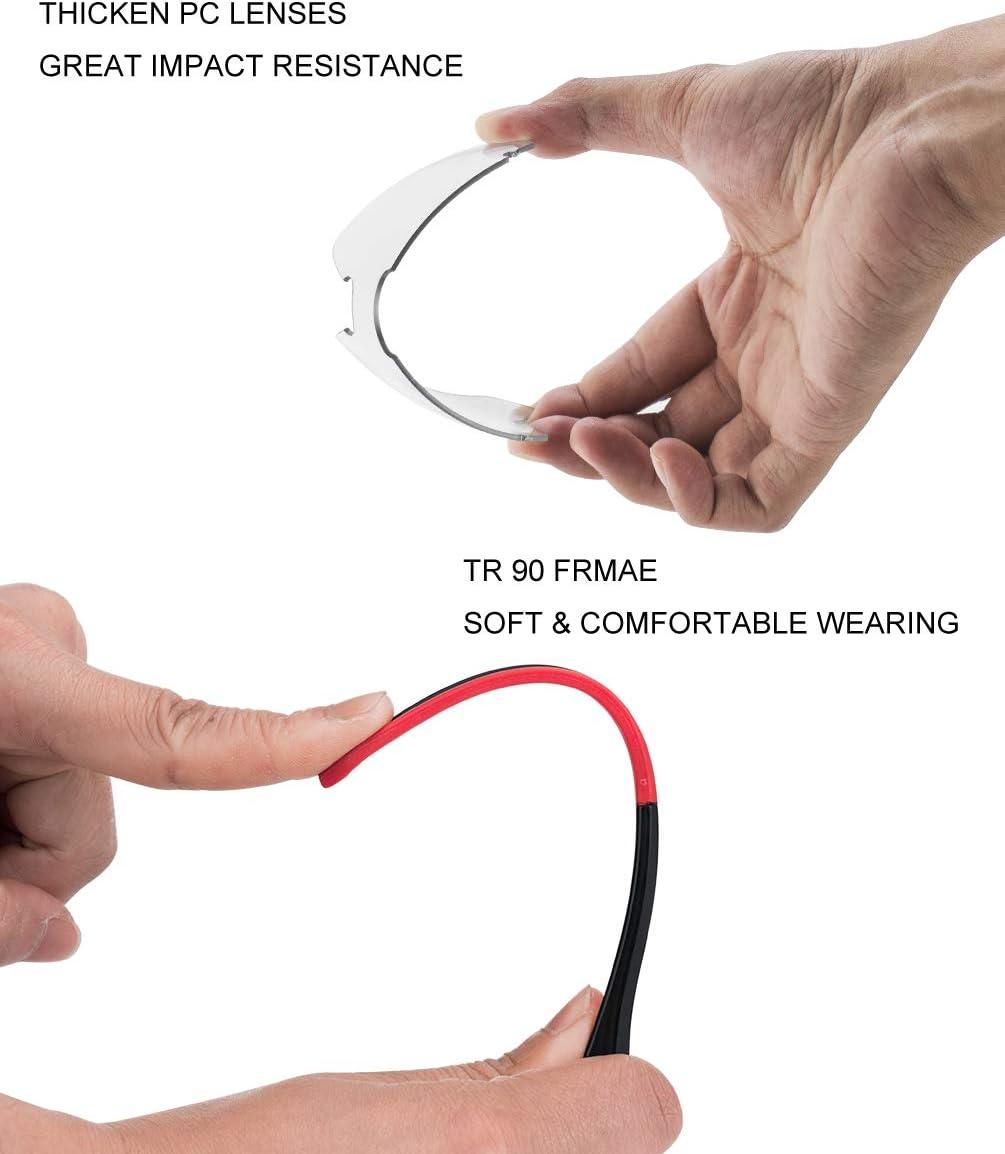 imageROCKBROS Cycling Sunglasses Photochromic Bike Glasses for Men Women Sports Goggles UV ProtectionBlack Red