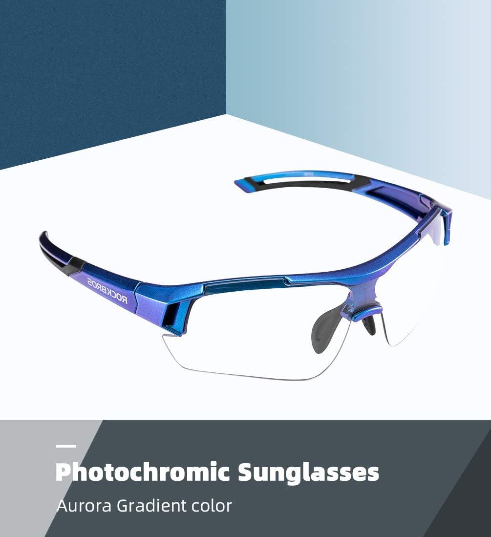 imageROCKBROS Cycling Sunglasses Photochromic Bike Glasses for Men Women Sports Goggles UV ProtectionPurple Blue