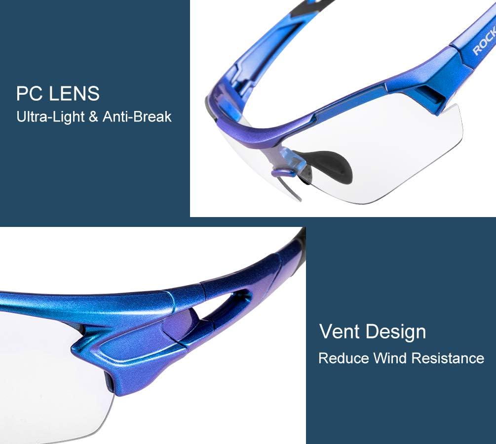 imageROCKBROS Cycling Sunglasses Photochromic Bike Glasses for Men Women Sports Goggles UV ProtectionPurple Blue