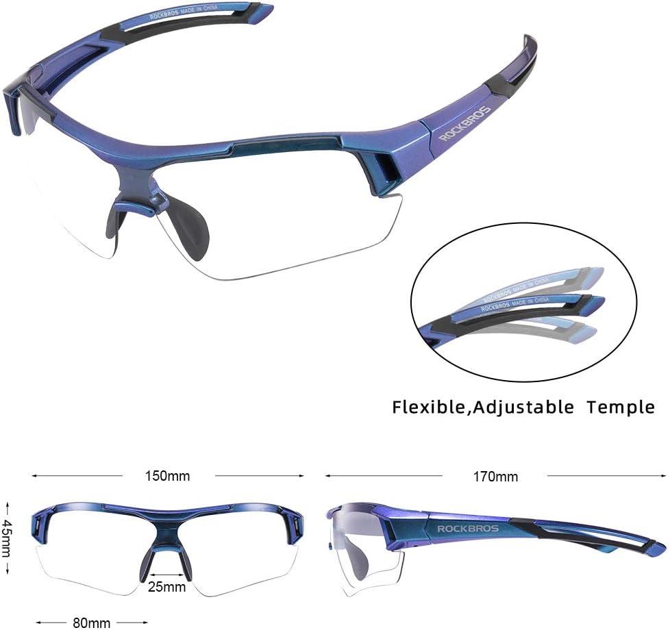 imageROCKBROS Cycling Sunglasses Photochromic Bike Glasses for Men Women Sports Goggles UV ProtectionPurple Blue