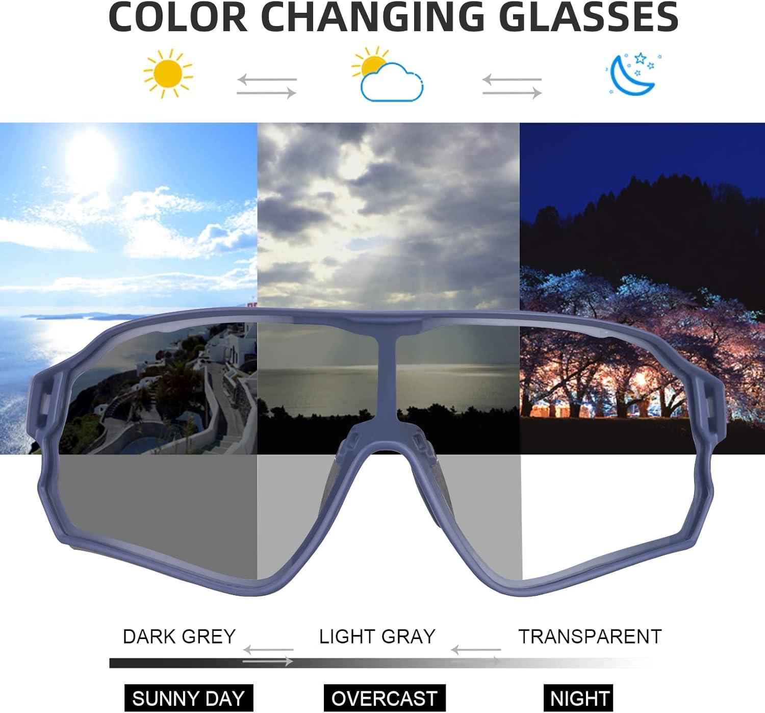 imageROCKBROS Photochromic Sunglasses for Men Cycling Sunglasses Sports Bike GlassesBlack Red