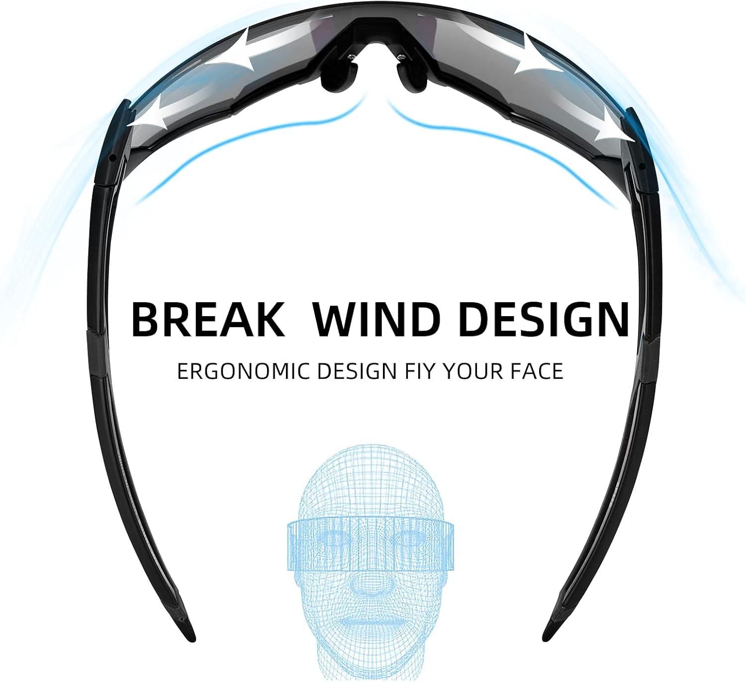 imageROCKBROS Photochromic Sunglasses for Men Cycling Sunglasses Sports Bike GlassesBlue
