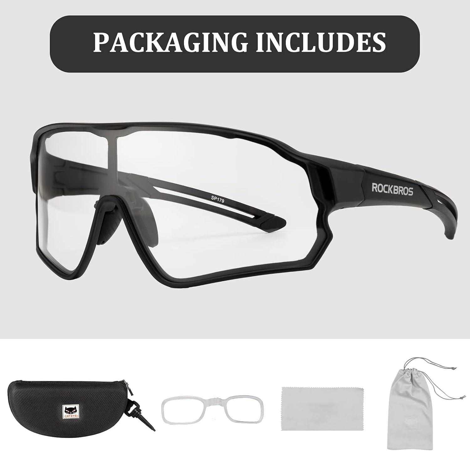 imageROCKBROS Photochromic Sunglasses for Men Cycling Sunglasses Sports Bike GlassesBlue