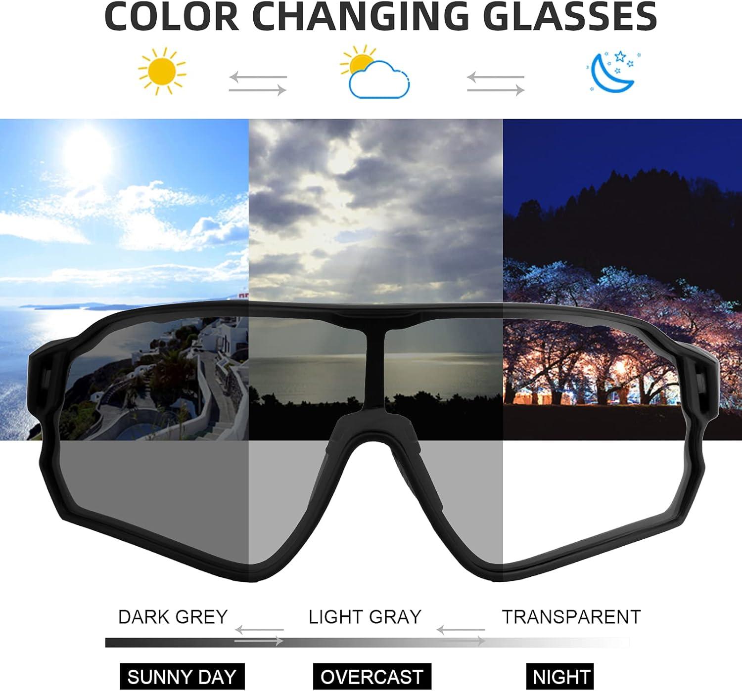 imageROCKBROS Photochromic Sunglasses for Men Cycling Sunglasses Sports Bike GlassesBlue