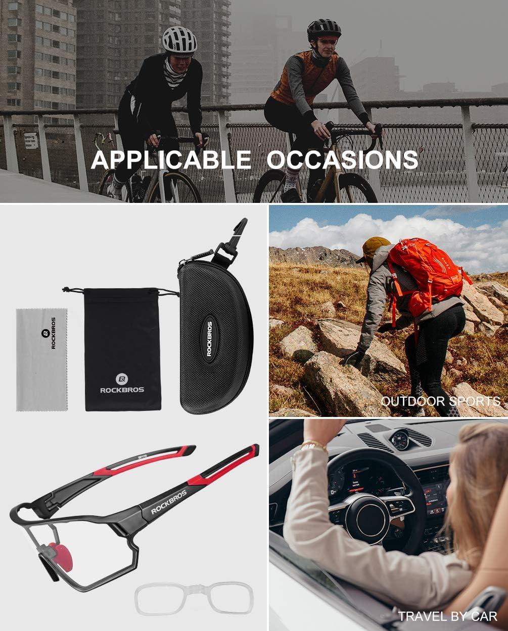 imageROCKBROS Photochromic Sunglasses for Men Cycling Sunglasses Sports Bike GlassesGrey