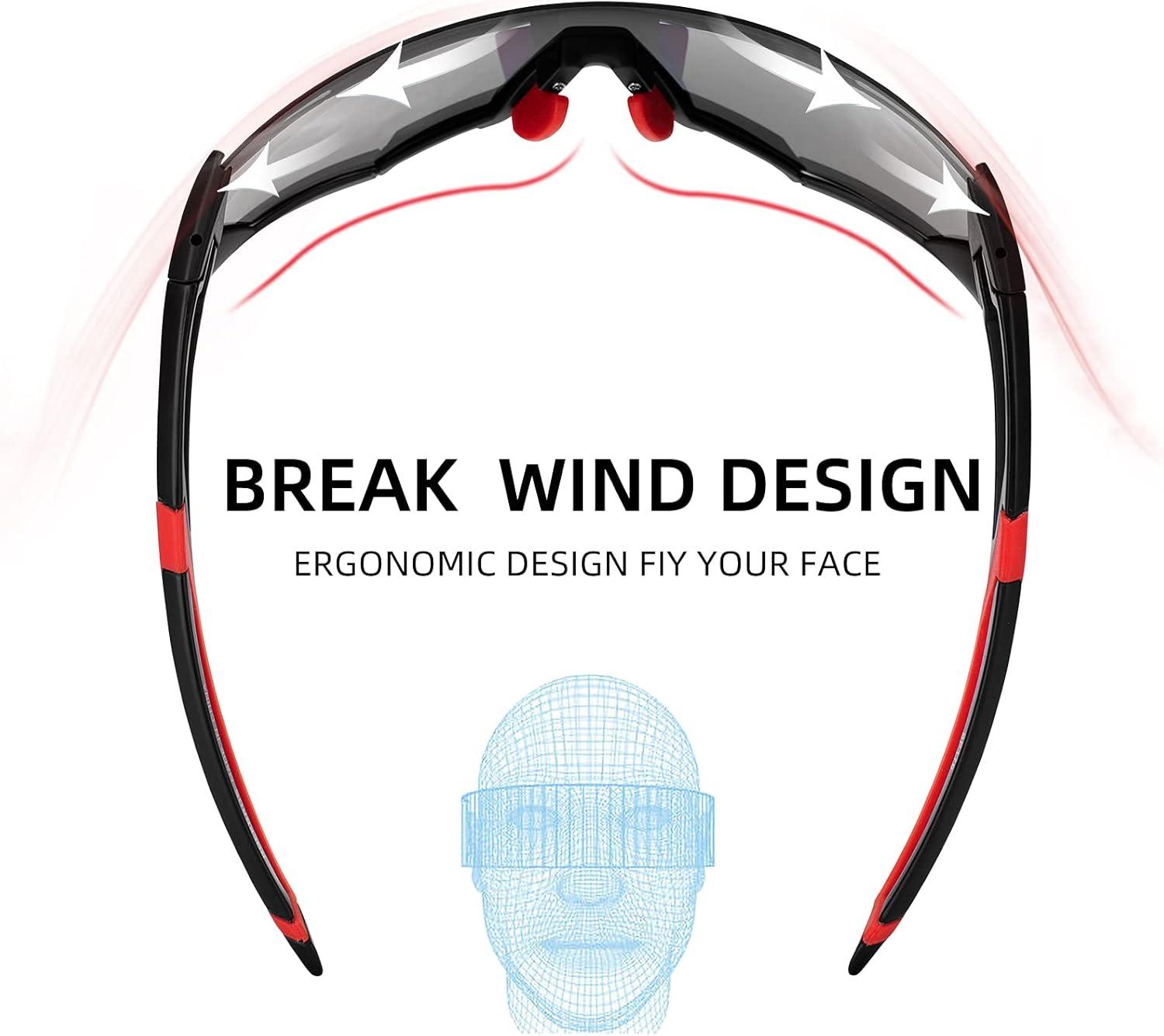 imageROCKBROS Photochromic Sunglasses for Men Cycling Sunglasses Sports Bike GlassesGrey
