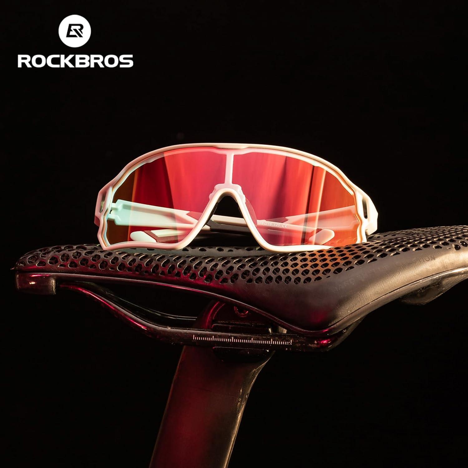 imageROCKBROS Photochromic Sunglasses for Men Cycling Sunglasses Sports Bike GlassesMatte Black
