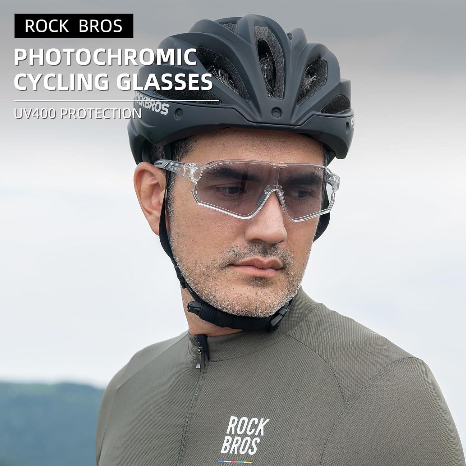 imageROCKBROS Photochromic Sunglasses for Men Cycling Sunglasses Sports Bike GlassesTransparent