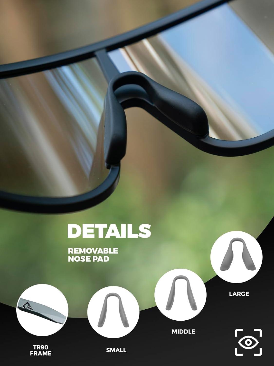 imageROCKBROS Photochromic Sunglasses for Men Women Cycling Glasses UV Protection Sports SunglassesBlacktransparent to Grey