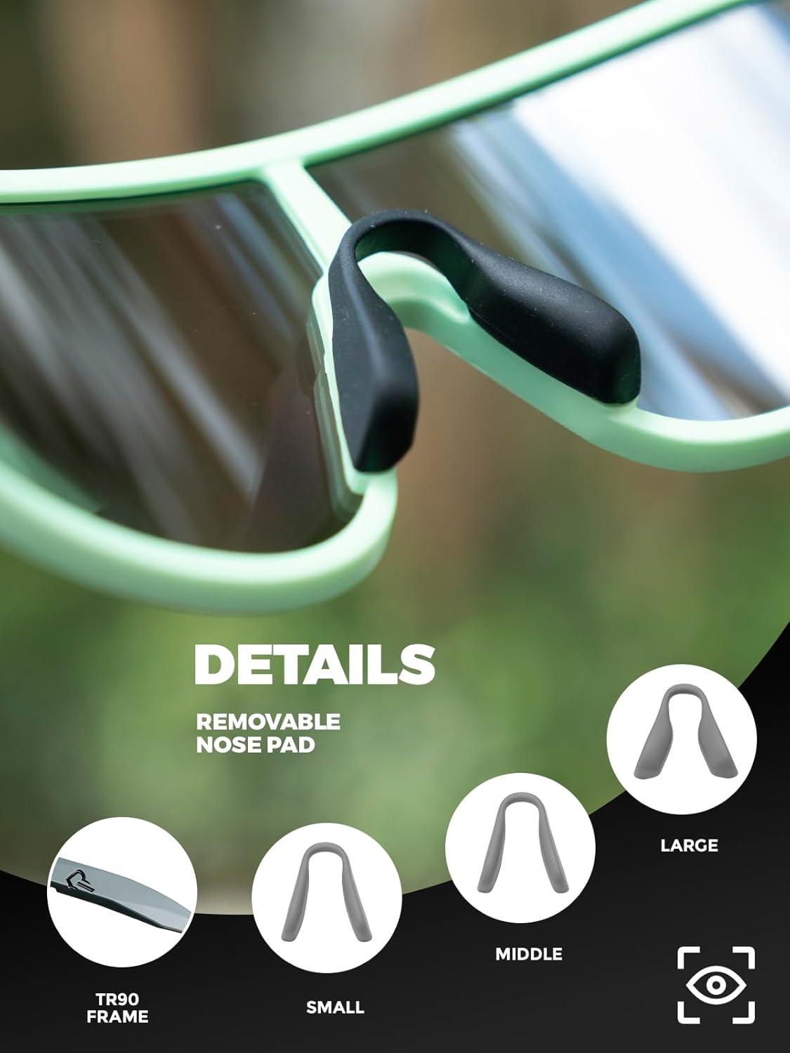 imageROCKBROS Photochromic Sunglasses for Men Women Cycling Glasses UV Protection Sports SunglassesGreen Grey to Silver