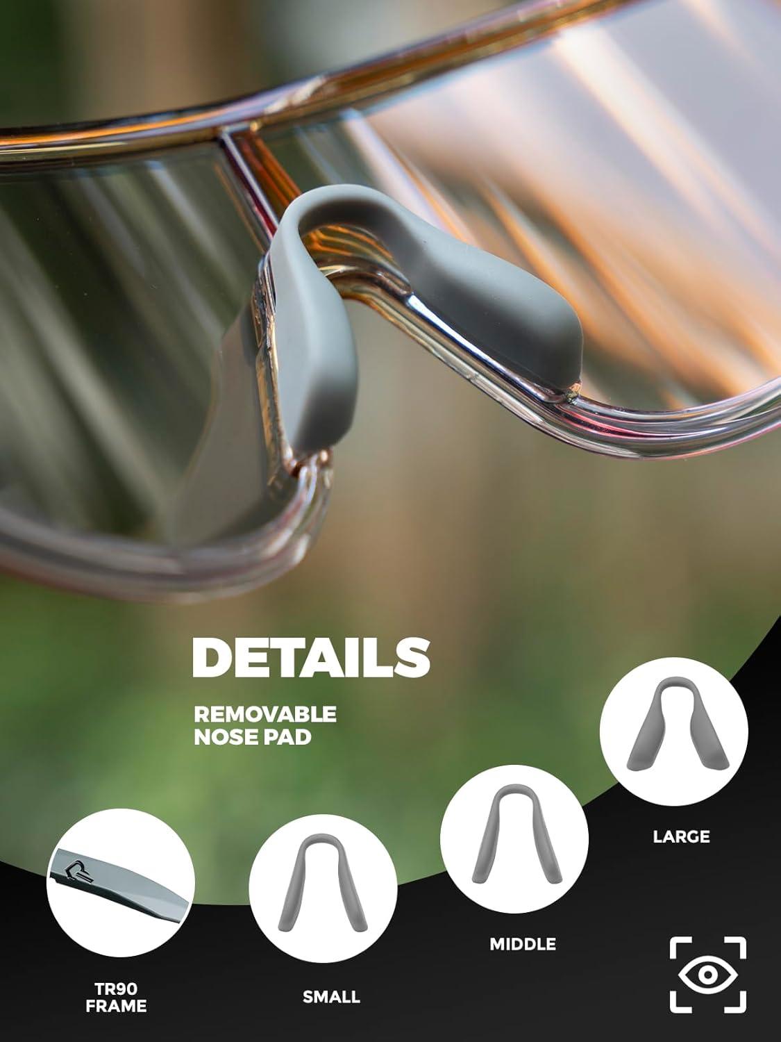 imageROCKBROS Photochromic Sunglasses for Men Women Cycling Glasses UV Protection Sports SunglassesTransparent Gradient Brown Grey to Gold
