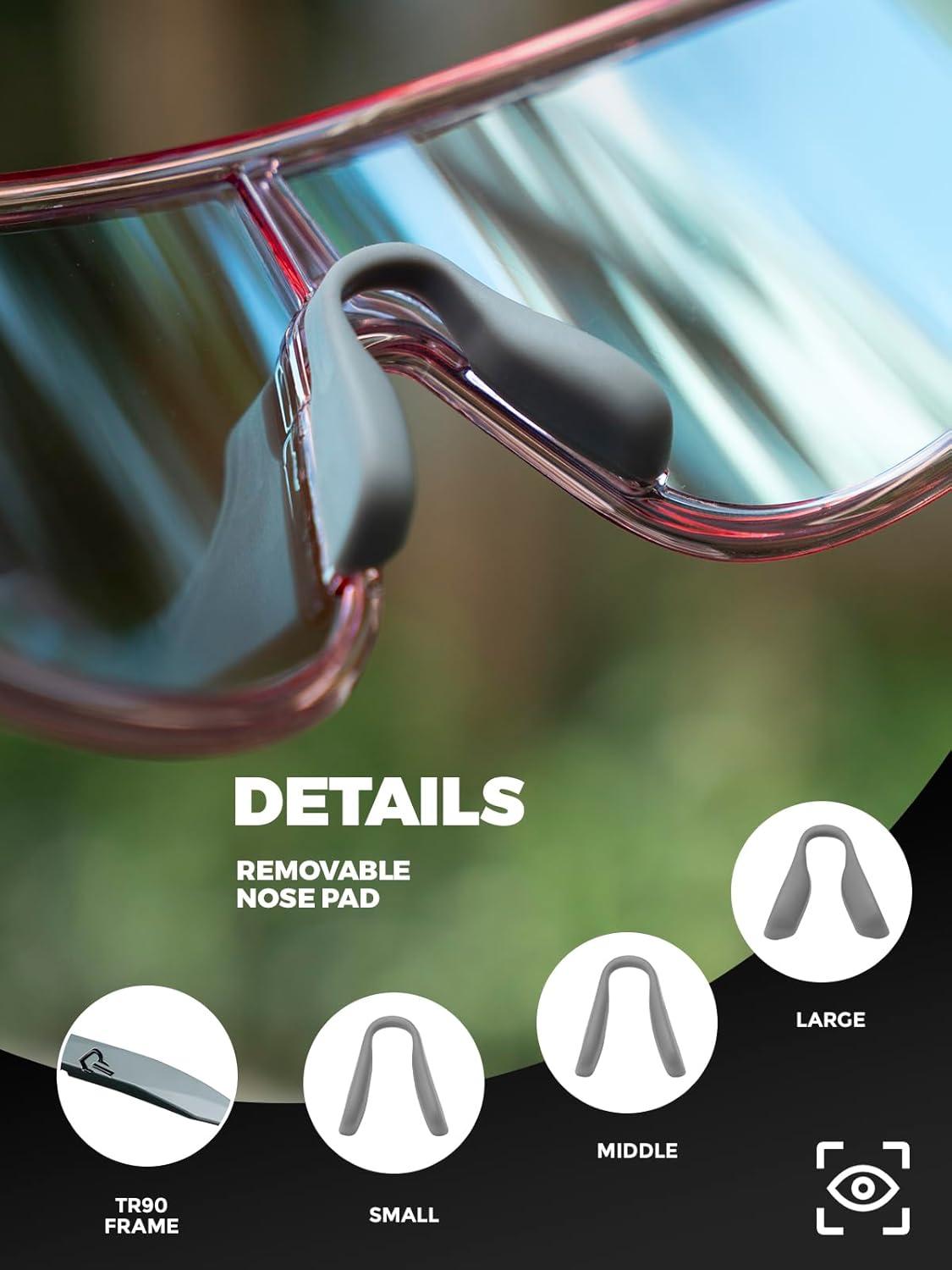 imageROCKBROS Photochromic Sunglasses for Men Women Cycling Glasses UV Protection Sports SunglassesTransparent Purple Grey to Pink