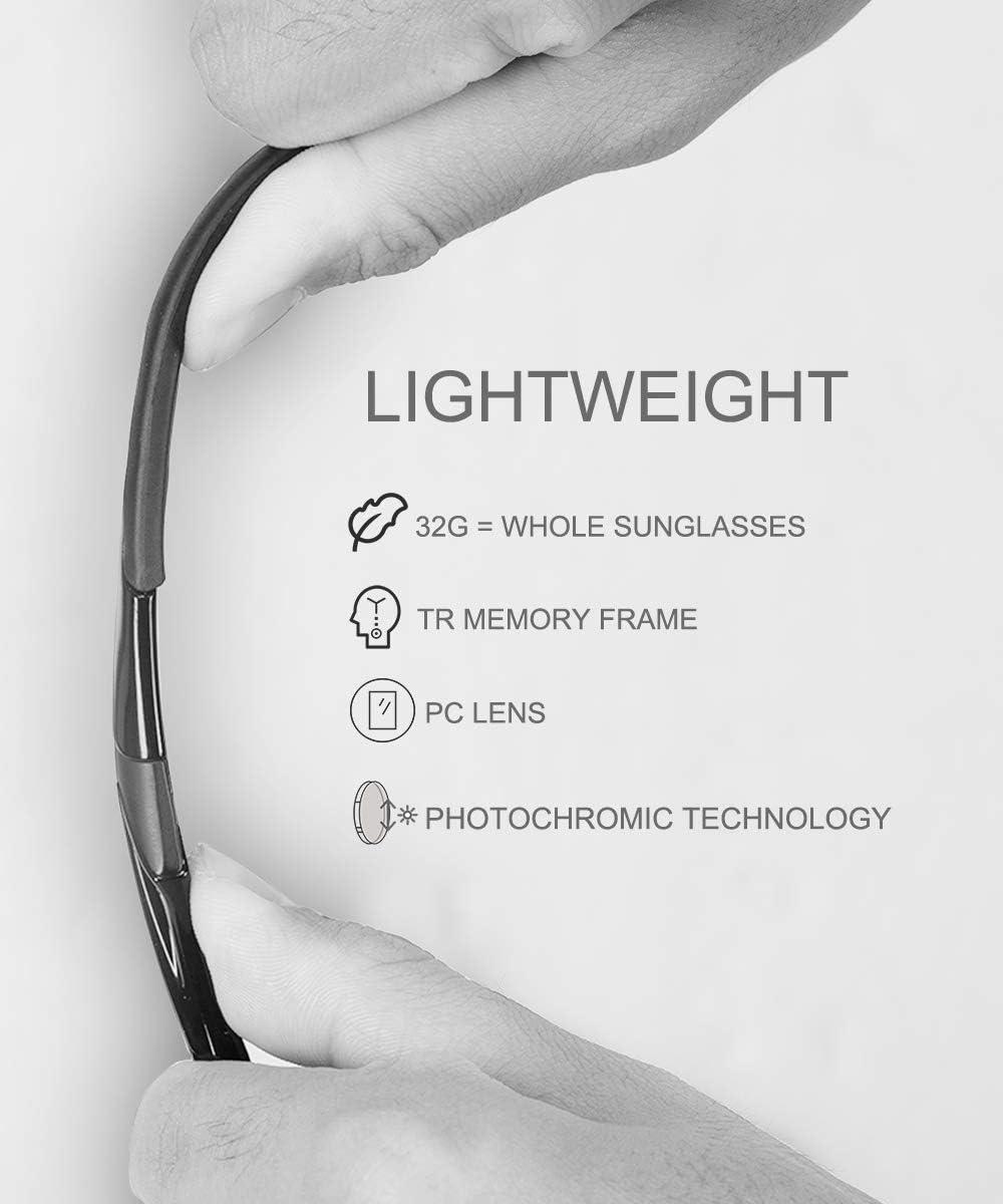 imageROCKBROS Photochromic Sunglasses for Men Women Sports Cycling Glasses UV Protection Windproof Bike Glasses for RunningBlack2