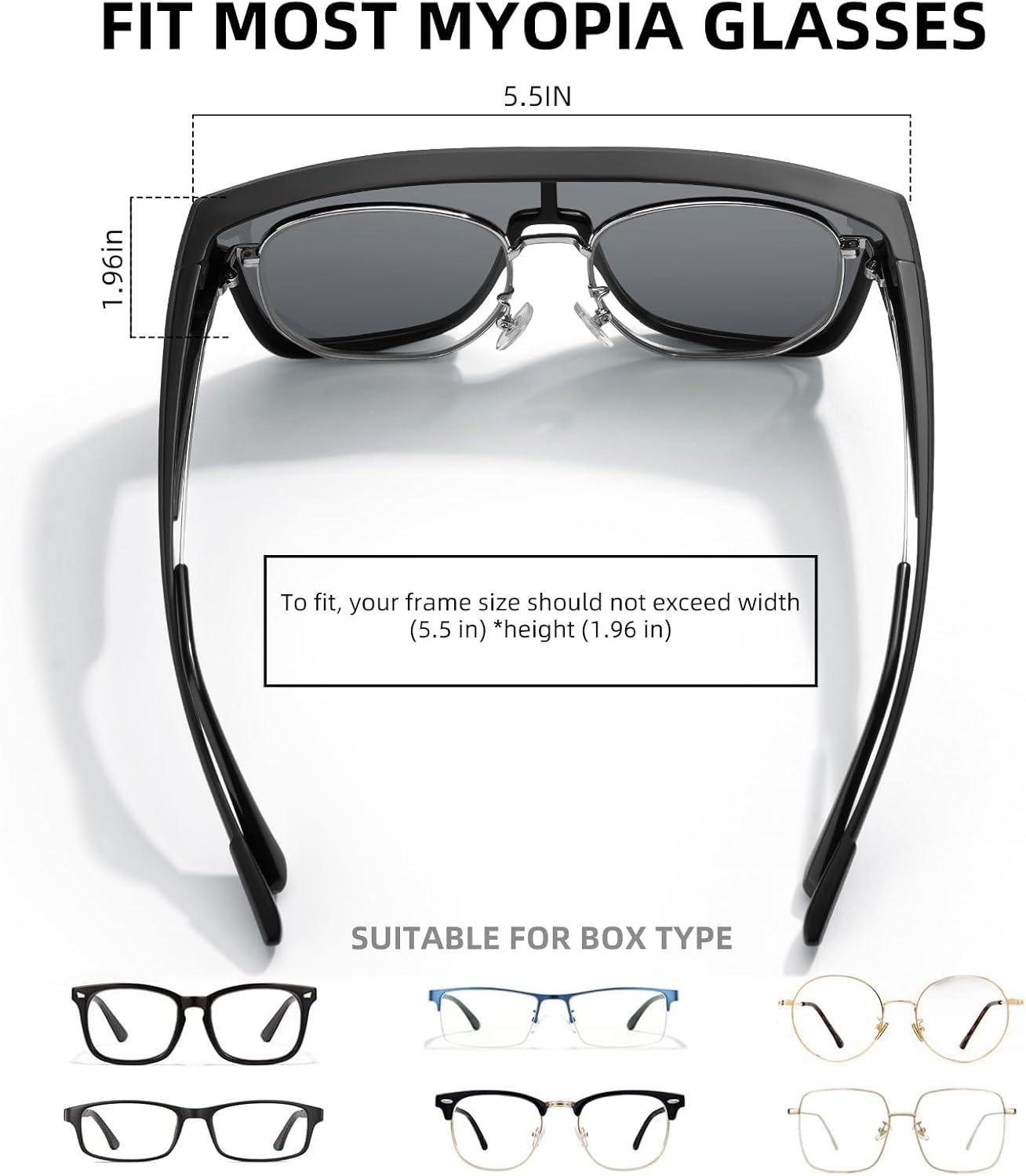 imageROCKBROS Polarized Fit Over Glasses Sunglasses 100 UV400 Protection for Men WomenWrap Around Sunglasses for Driving CyclingBlack