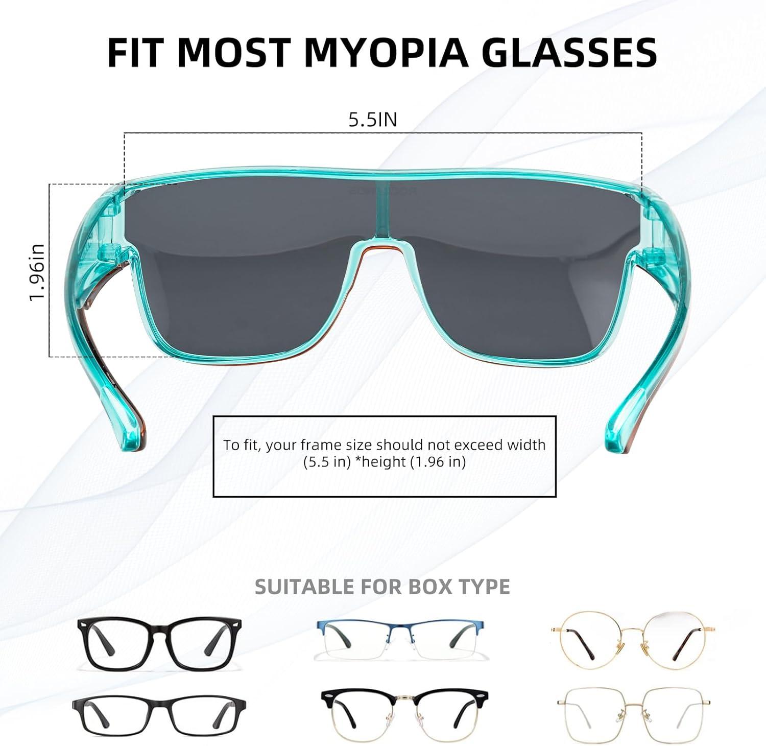 imageROCKBROS Polarized Fit Over Glasses Sunglasses 100 UV400 Protection for Men WomenWrap Around Sunglasses for Driving CyclingBlue