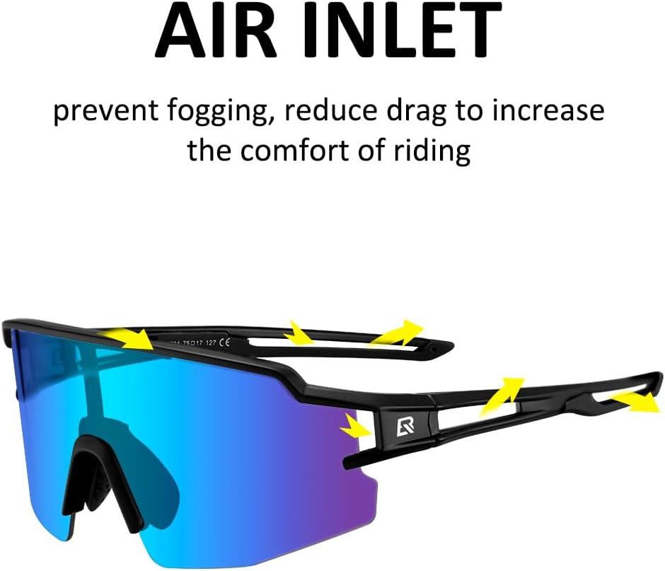 imageROCKBROS Polarized Sunglasses for Men Women UV Protection Cycling Sunglasses Sport GlassesBlack Blue