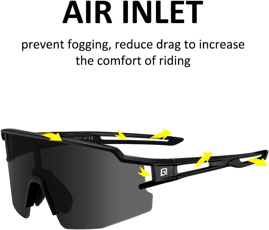 imageROCKBROS Polarized Sunglasses for Men Women UV Protection Cycling Sunglasses Sport GlassesBlack Gray