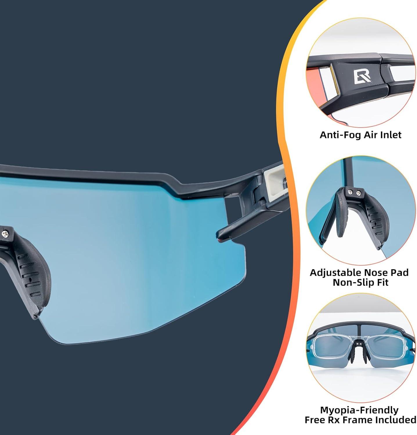 imageROCKBROS Polarized Sunglasses for Men Women UV Protection Cycling Sunglasses Sport GlassesBlack Yellow