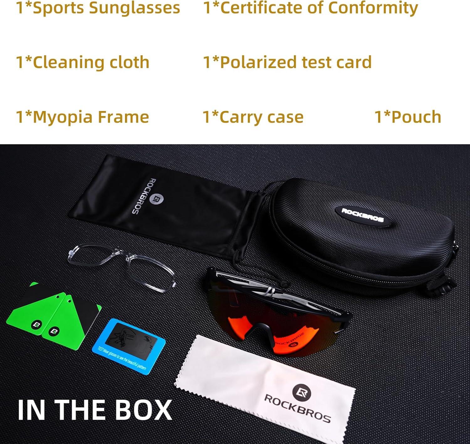 imageROCKBROS Polarized Sunglasses for Men Women UV Protection Cycling Sunglasses Sport GlassesBlack Yellow