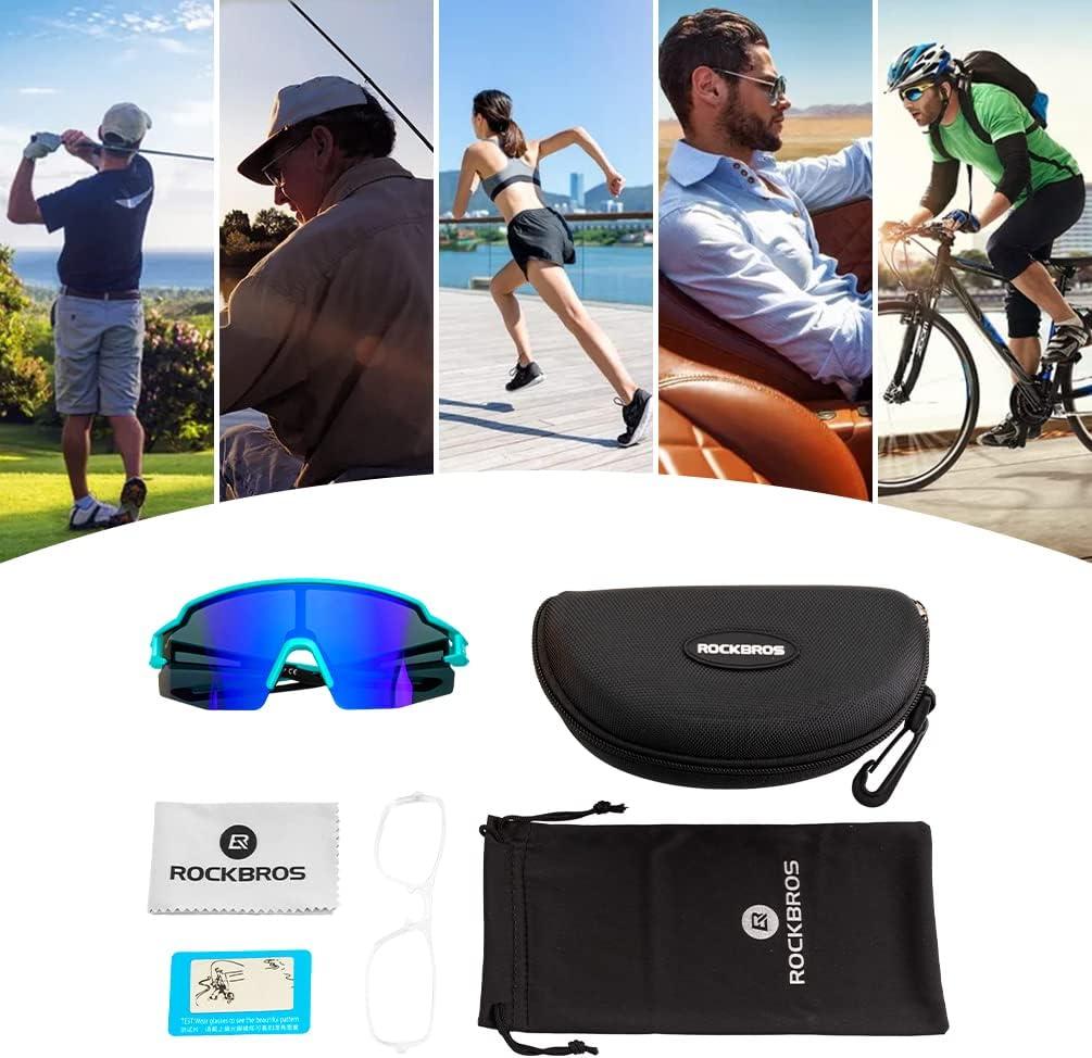 imageROCKBROS Polarized Sunglasses for Men Women UV Protection Cycling Sunglasses Sport GlassesBlue