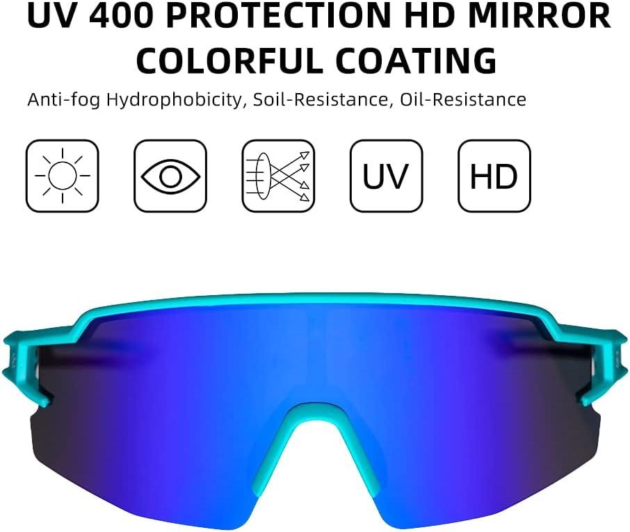 imageROCKBROS Polarized Sunglasses for Men Women UV Protection Cycling Sunglasses Sport GlassesBlue