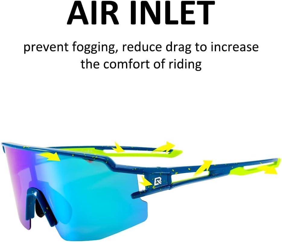imageROCKBROS Polarized Sunglasses for Men Women UV Protection Cycling Sunglasses Sport GlassesGreen Blue