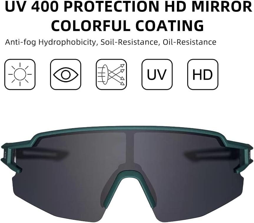 imageROCKBROS Polarized Sunglasses for Men Women UV Protection Cycling Sunglasses Sport GlassesGreen Grey