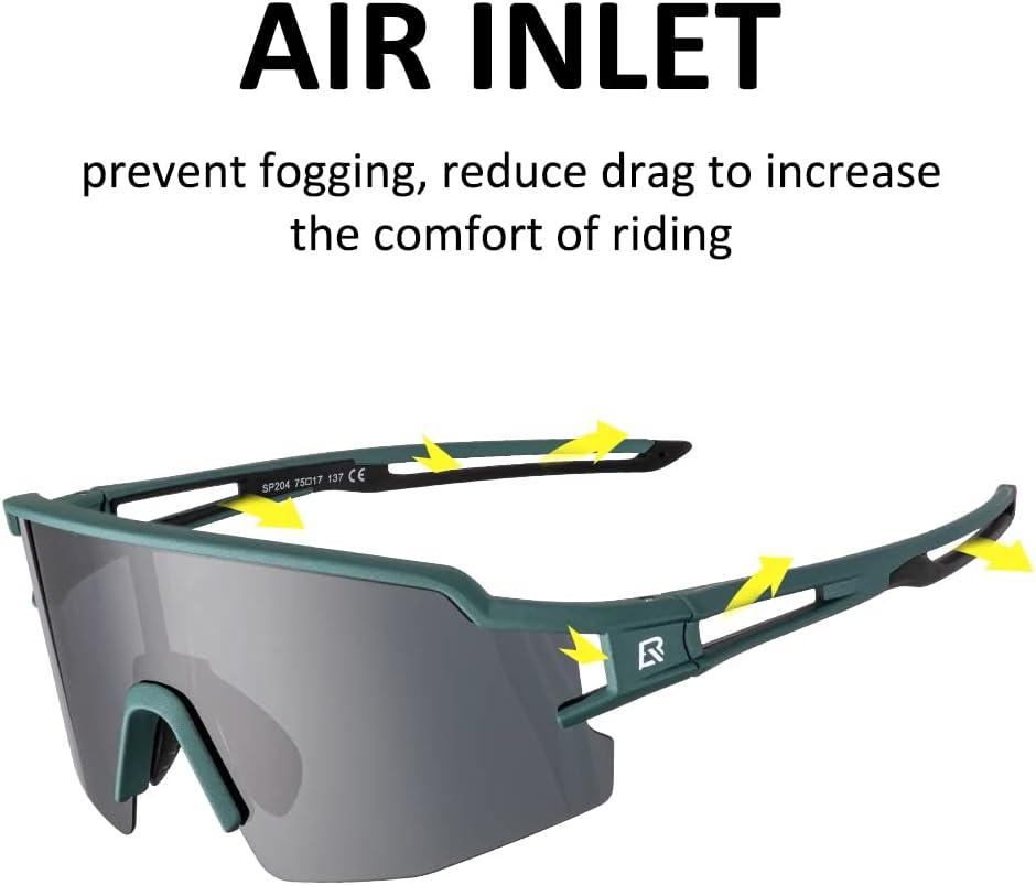 imageROCKBROS Polarized Sunglasses for Men Women UV Protection Cycling Sunglasses Sport GlassesGreen Grey