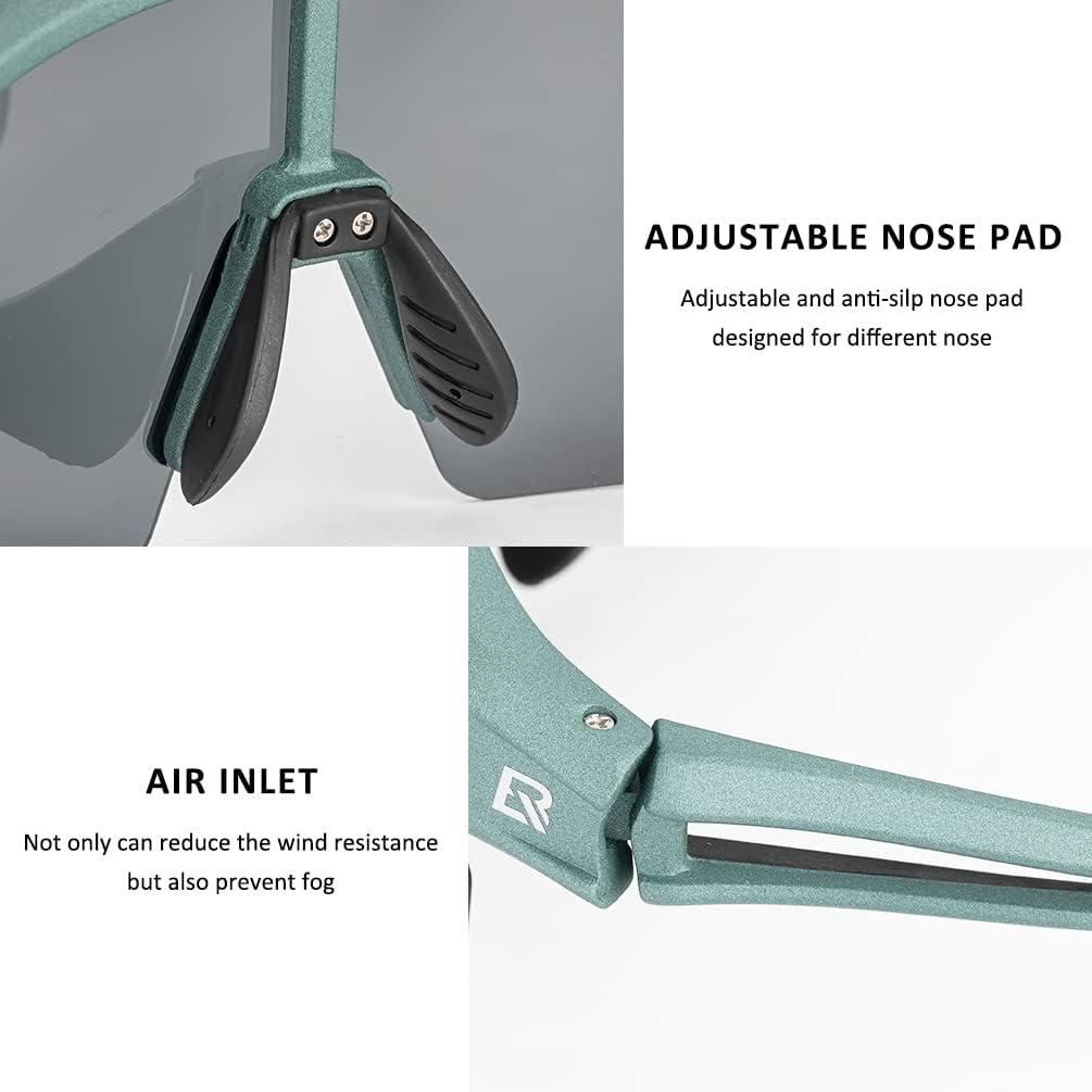 imageROCKBROS Polarized Sunglasses for Men Women UV Protection Cycling Sunglasses Sport GlassesGreen Grey