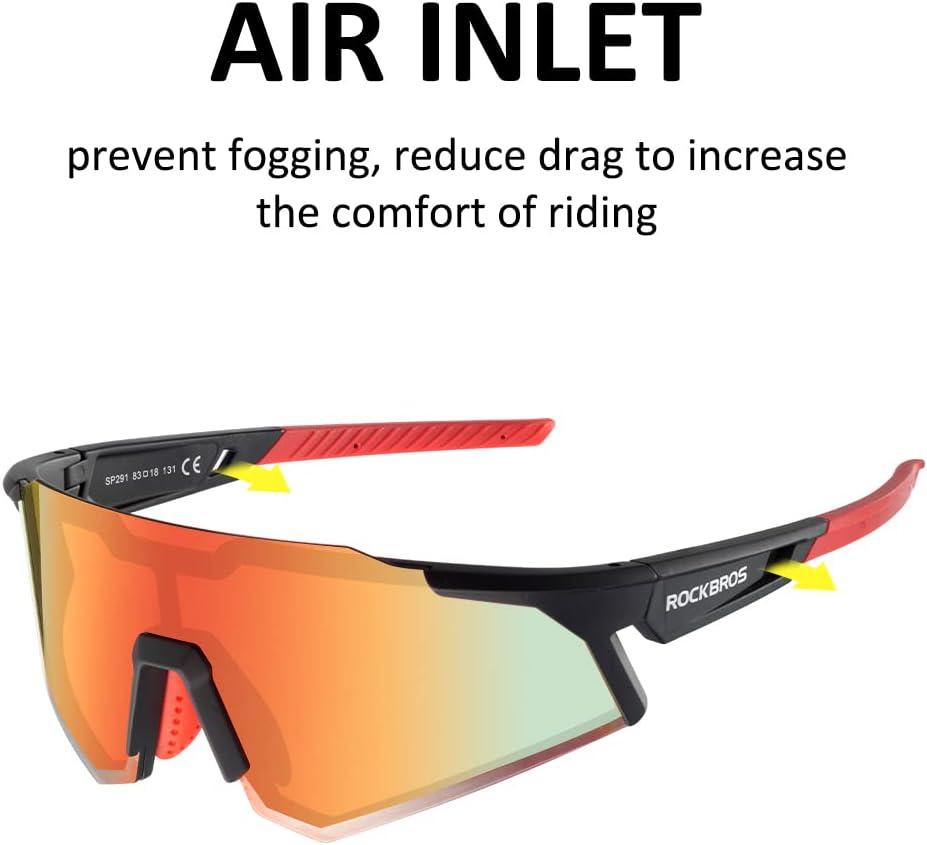 imageROCKBROS Polarized Sunglasses for Men Women UV Protection Cycling Sunglasses Sport GlassesRed Yellow