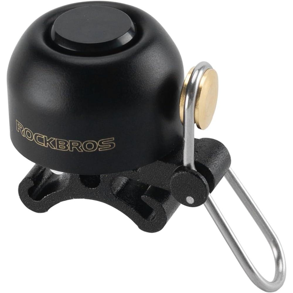 imageROCKBROS Bike Bell Classic Bicycle BellLoud Sound 100dB Bike Bells for Adults Kids Fit for 087134in Bicycle HandlebarsRoad Mountain Bike AccessoriesBlack