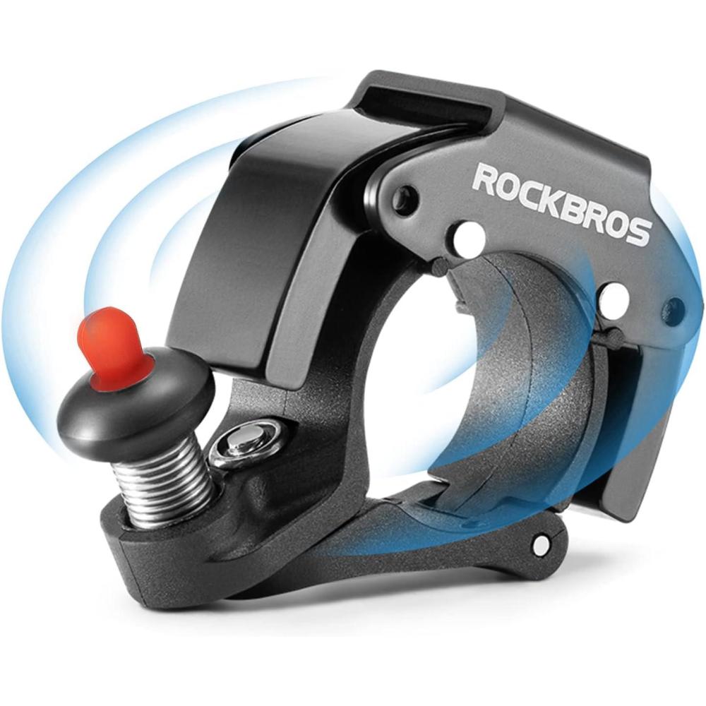 imageROCKBROS Bike Bells Hidden MTB Bells Bicycle Bells for 222mm Handlebars More Than 100dB Clear amp Long Sound Ringer Mountain Bike Scooter Youth BikeBlack