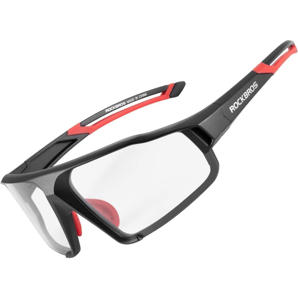 imageROCKBROS Photochromic Cycling Glasses for Men Clear Safety Glasses for Road Mountain Bike BicycleBlack