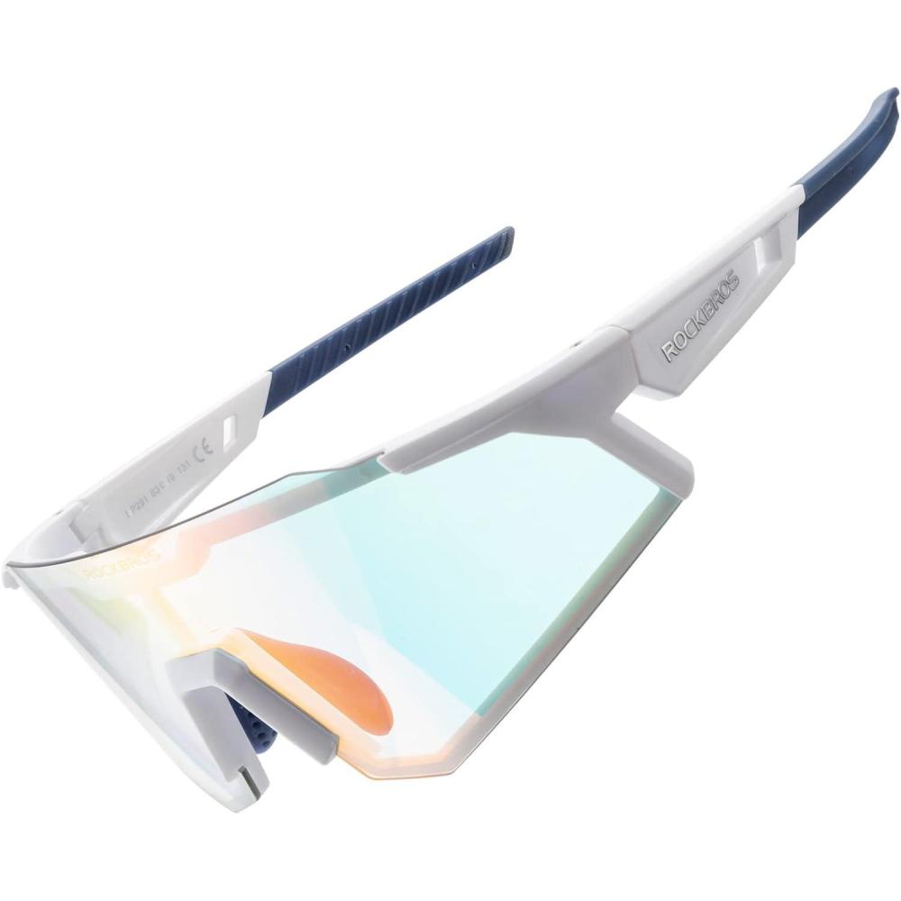 imageROCKBROS Photochromic Sports Sunglasses UV Protection for Men Women CyclingOffwhite