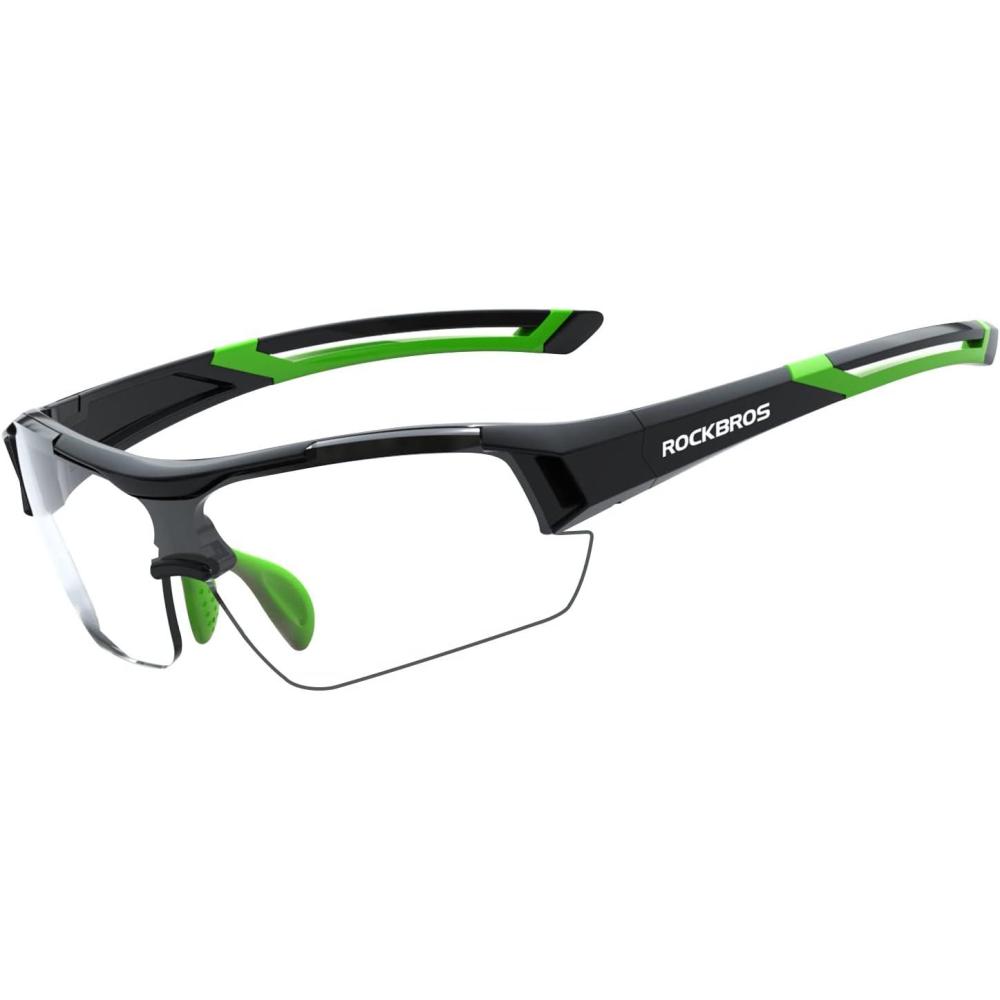 imageROCKBROS Photochromic Sunglasses for Men Women Safety Cycling Glasses UV Protection Outdoor Sport SunglassesBlack Green