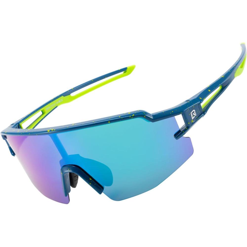 imageROCKBROS Polarized Sunglasses for Men Women UV Protection Cycling Sunglasses Sport GlassesGreen Blue