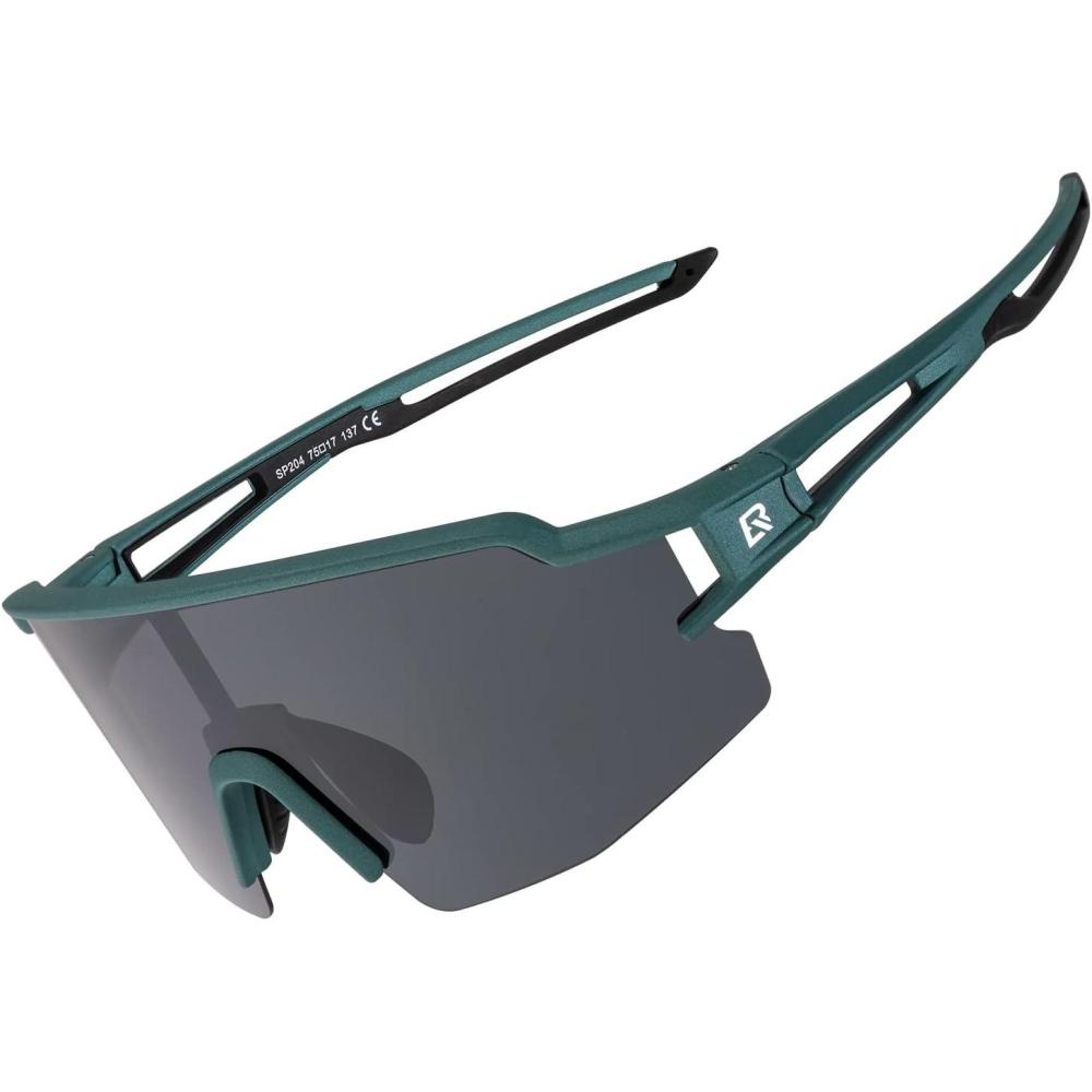 imageROCKBROS Polarized Sunglasses for Men Women UV Protection Cycling Sunglasses Sport GlassesGreen Grey