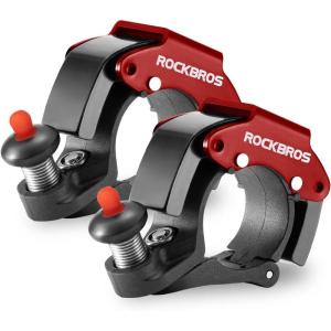 ROCKBROS Bike Bells Hidden MTB Bells Bicycle Bells for 22.2mm Handlebars, More Than 100dB, Clear & Long Sound Ringer, Mountain Bike, Scooter, Youth Bike(Red-color(2 Pack))