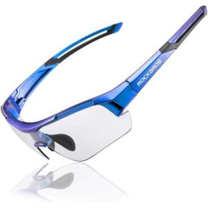 ROCKBROS Cycling Sunglasses Photochromic Bike Glasses for Men Women Sports Goggles UV Protection(Purple Blue)