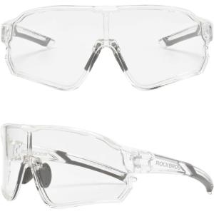 ROCKBROS Photochromic Sunglasses for Men Cycling Sunglasses Sports Bike Glasses(Transparent)