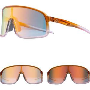 ROCKBROS Photochromic Sunglasses for Men Women Cycling Glasses UV Protection Sports Sunglasses(Transparent Gradient Brown (Grey to Gold))