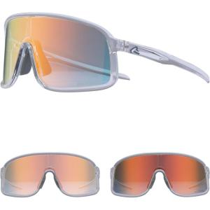 ROCKBROS Photochromic Sunglasses for Men Women Cycling Glasses UV Protection Sports Sunglasses(Transparent (Grey to Gold))