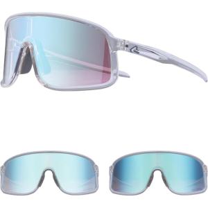 ROCKBROS Photochromic Sunglasses for Men Women Cycling Glasses UV Protection Sports Sunglasses(Transparent (Grey to Light Blue))