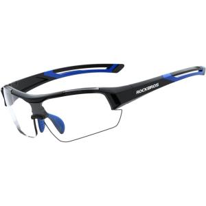 ROCKBROS Photochromic Sunglasses for Men Women Safety Cycling Glasses UV Protection Outdoor Sport Sunglasses(Black Blue)