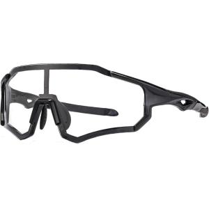 ROCKBROS Photochromic Sunglasses for Men Women Sports Cycling Glasses UV Protection Windproof Bike Glasses for Running(Black-2)