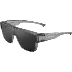 ROCKBROS Polarized Fit Over Glasses Sunglasses 100% UV400 Protection for Men Women,Wrap Around Sunglasses for Driving Cycling(Matte Grey / Grey Lens)